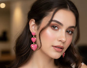 Dazzling Valentine Heart Dangle Earrings - Sweet & Romantic Statement Jewelry