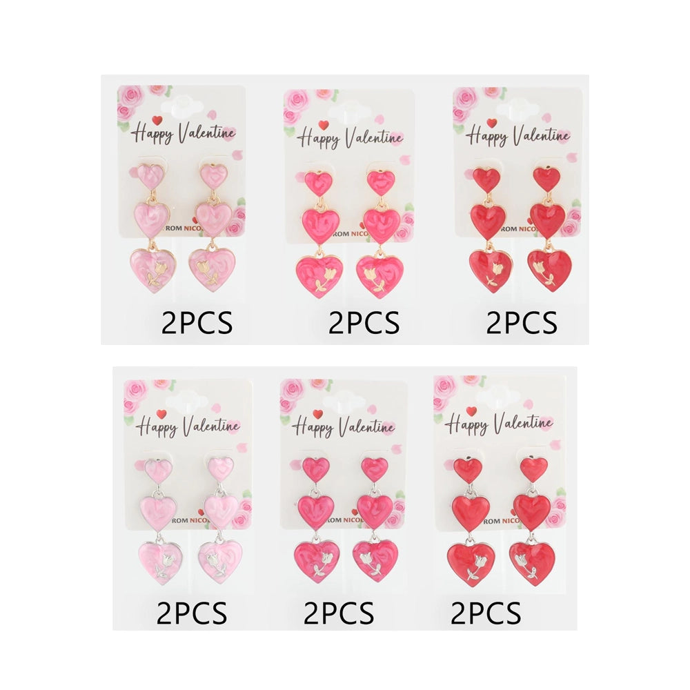 Dazzling Valentine Heart Dangle Earrings - Sweet & Romantic Statement Jewelry