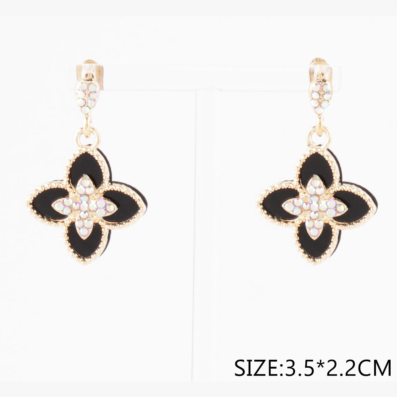 Elegant Four-Leaf Clover Drop Earrings (CR3932)