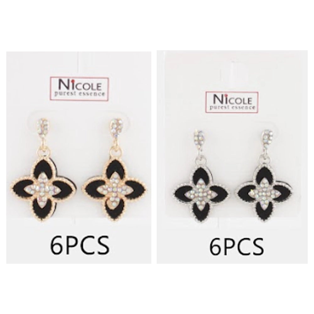 Elegant Four-Leaf Clover Drop Earrings (CR3932)