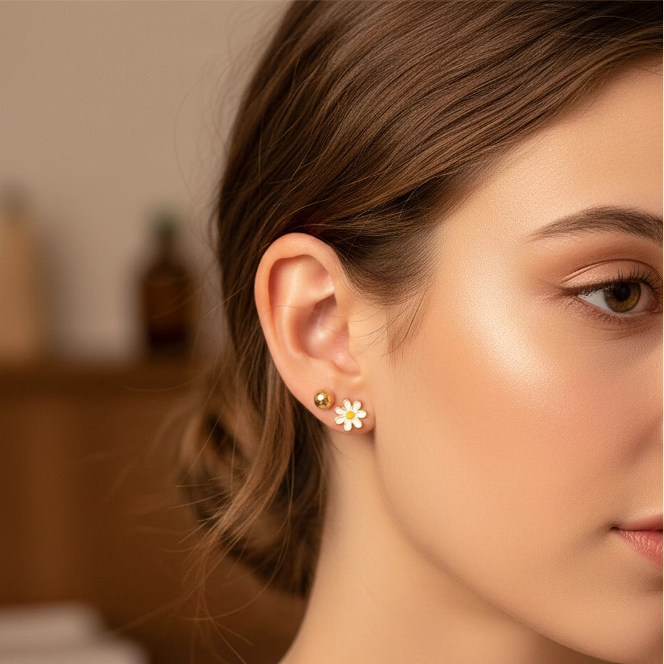 12-Pair Stainless Steel Flower & Micro Stud Set