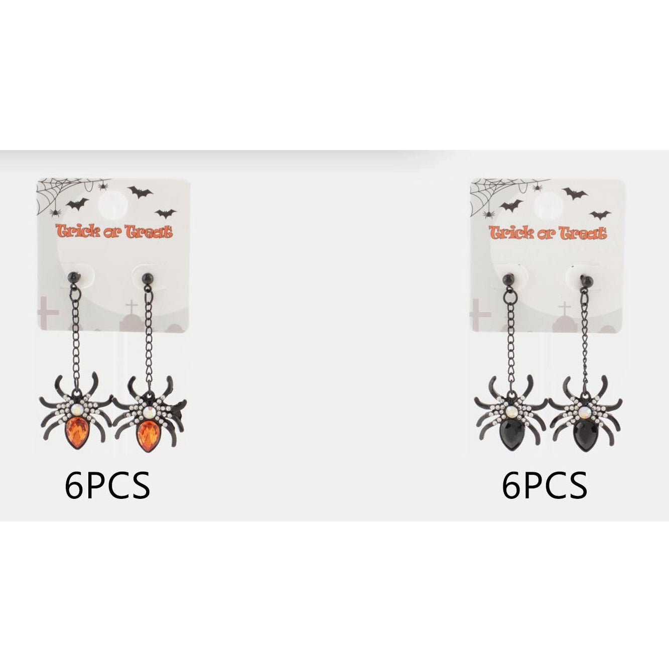 Gothic Black Spider Dangle Earrings – Rhinestone Halloween Drop Post Earrings for Women (CR4052)
