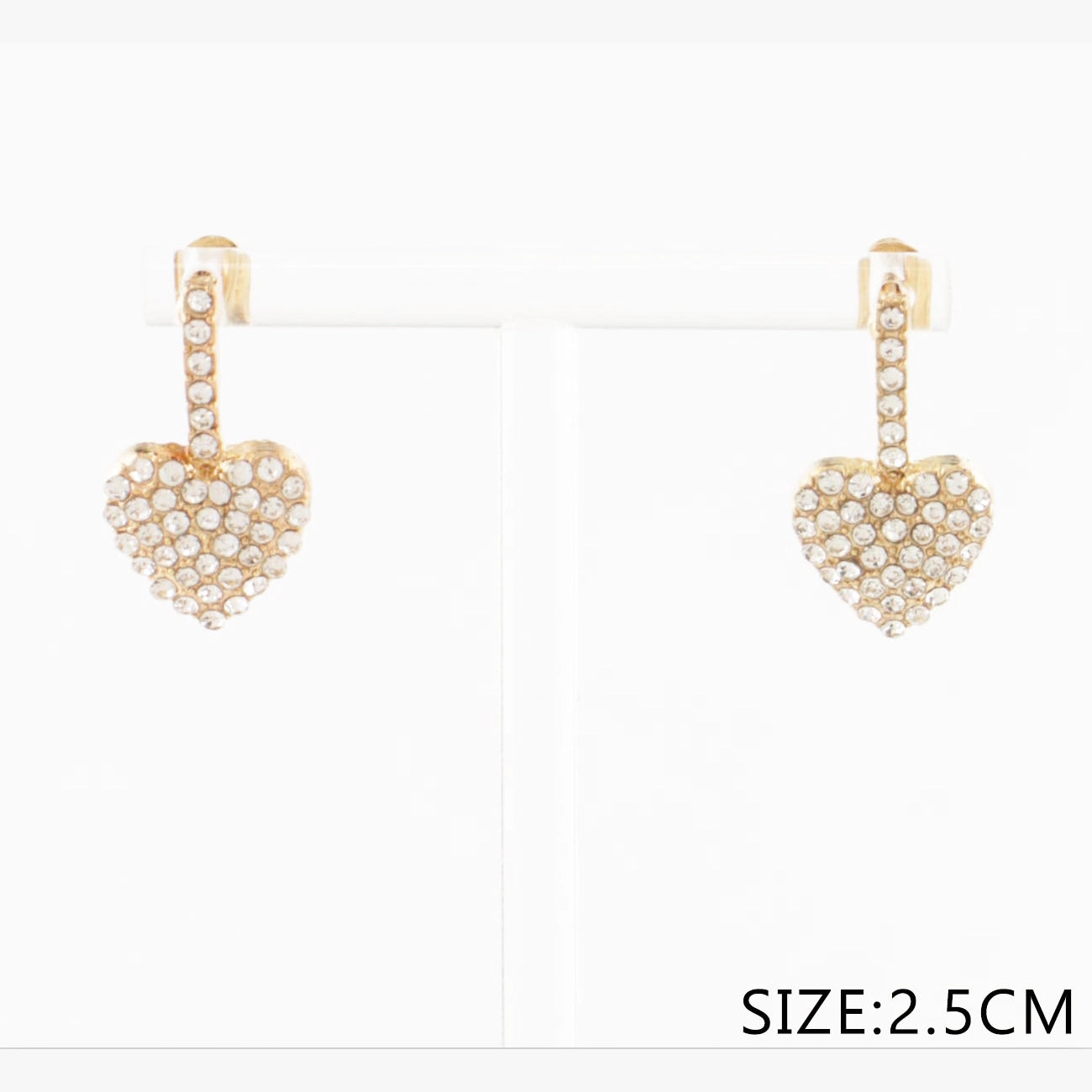 Crystal Heart Post Earrings (CR4121)