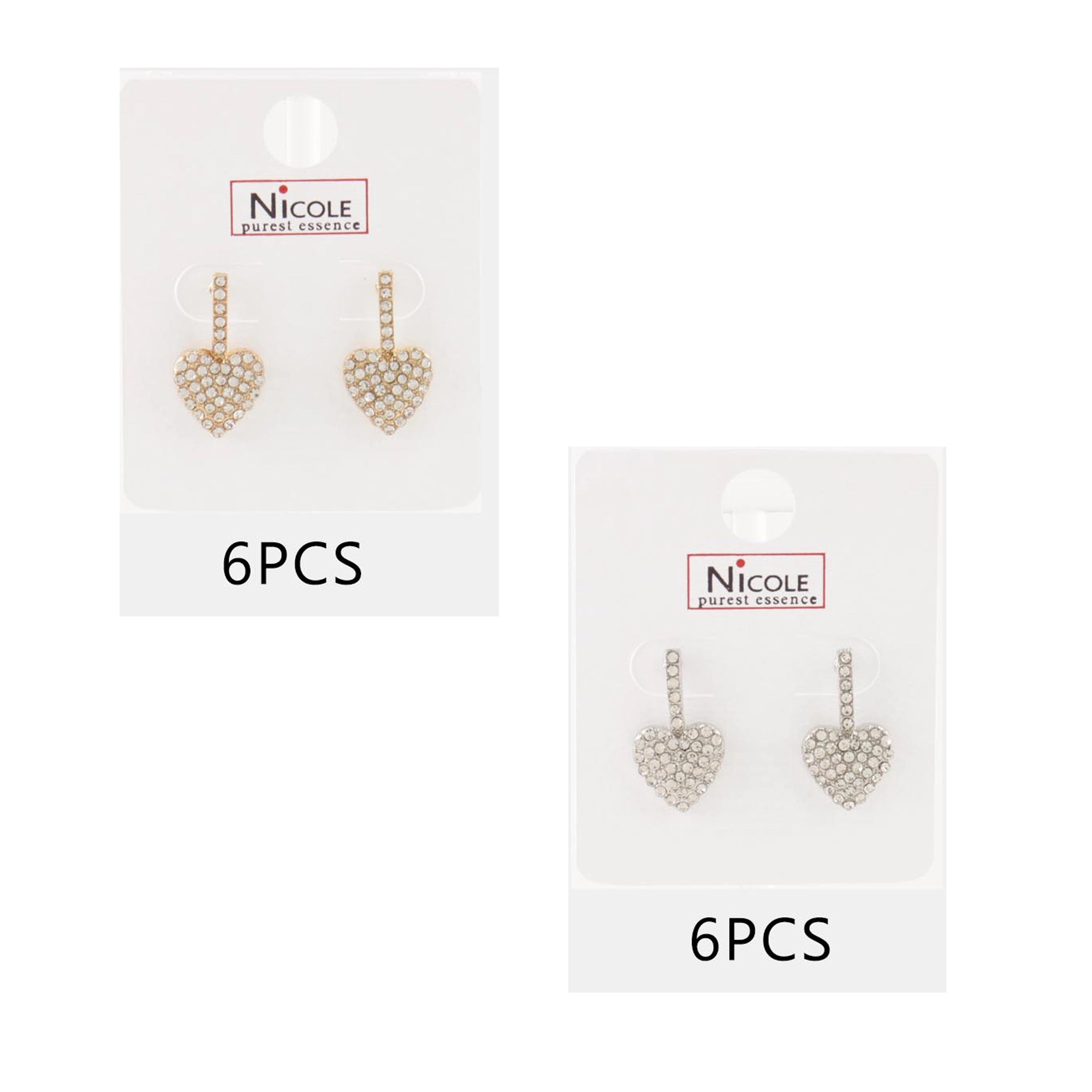 Crystal Heart Post Earrings (CR4121)