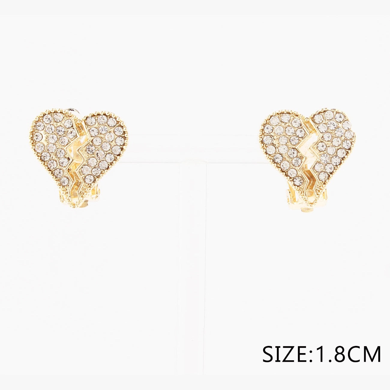 Broken Heart Clip-On Earrings - Gold & Silver Finish (CR4124)