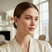 Broken Heart Clip-On Earrings - Gold & Silver Finish (CR4124)