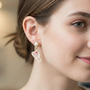 Rhinestone Sneaker Post Earrings with Pearl Accents 3.5cm Studs (CR4137)