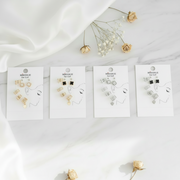 6-Piece Mixed Earring Set – 4 Gold/Silver Ear Cuffs & 2 Pairs of Studs – Clover Design (CR4184)