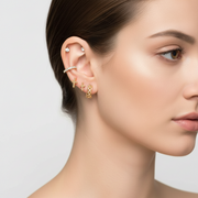 5-Piece Ear Cuff & Stud Earring Set - Cross & Celtic Wire Designs, Gold/Silver Tone (CR4200)