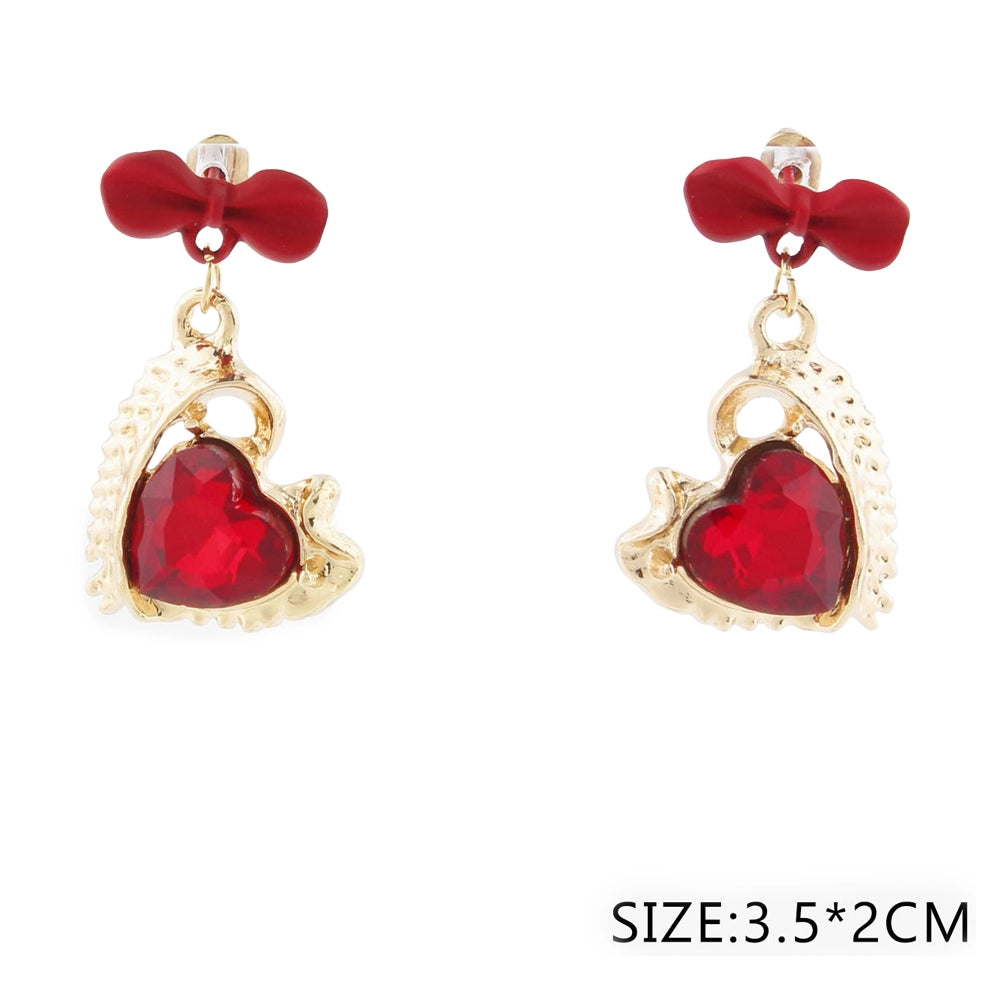 Faceted Heart Crystal Earrings for Valentine's Day & Special Occasions