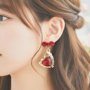 Faceted Heart Crystal Earrings for Valentine's Day & Special Occasions