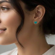 Beaded Heart Enamel Post Earrings (CR4305)