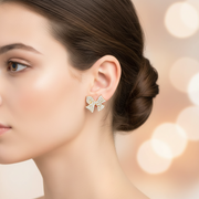 Sparkling Pavé Rhinestone Bow Post Earrings (CR4402)