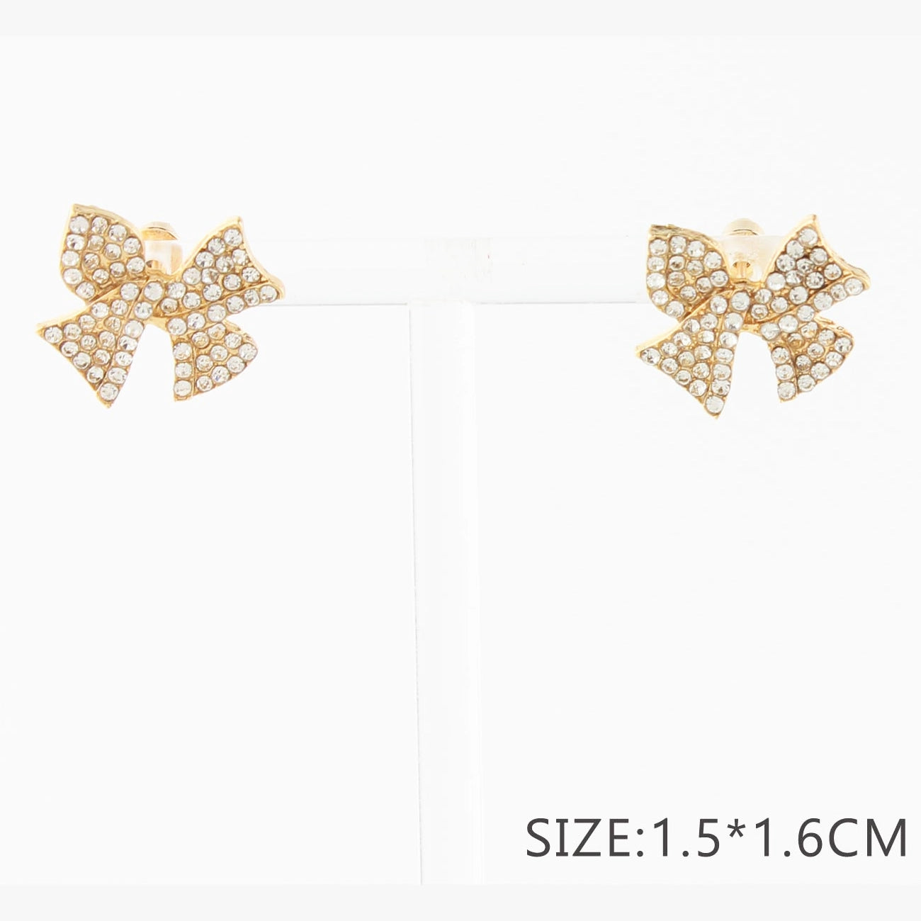 Sparkling Pavé Rhinestone Bow Post Earrings (CR4402)