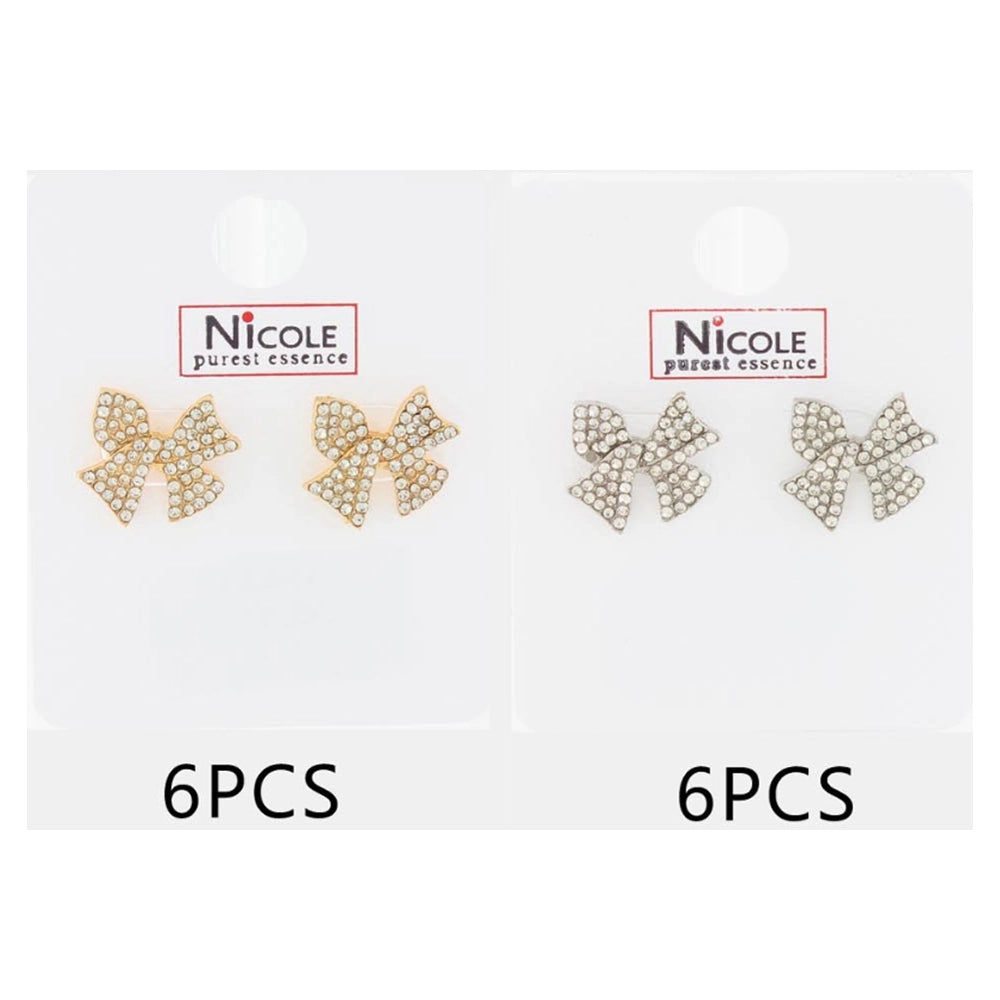 Sparkling Pavé Rhinestone Bow Post Earrings (CR4402)