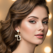 Sparkly Bunny Heart Drop Post Earrings - Nicole Collection (CR4403)
