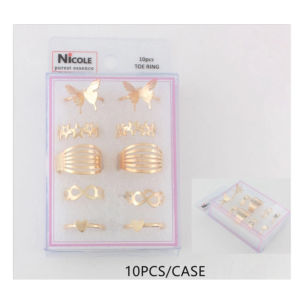 Gold Toe Ring Set - Summer Style & Beach Ready Jewelry