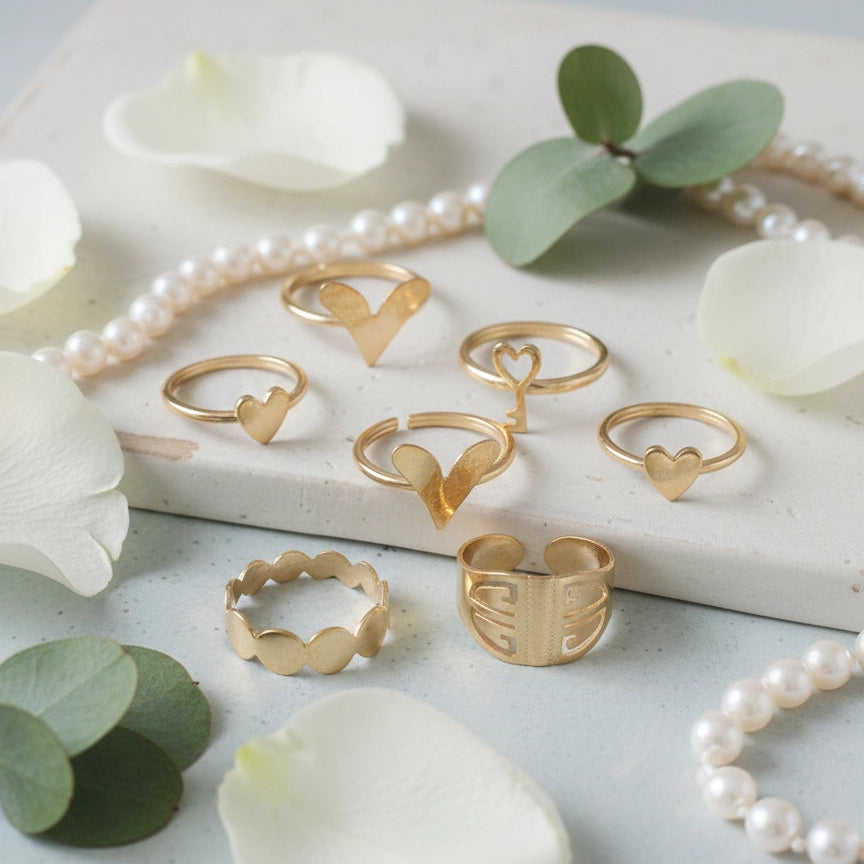 10-Piece Adjustable Toe Ring Set: Stackable Gold Foot Jewelry for Summer