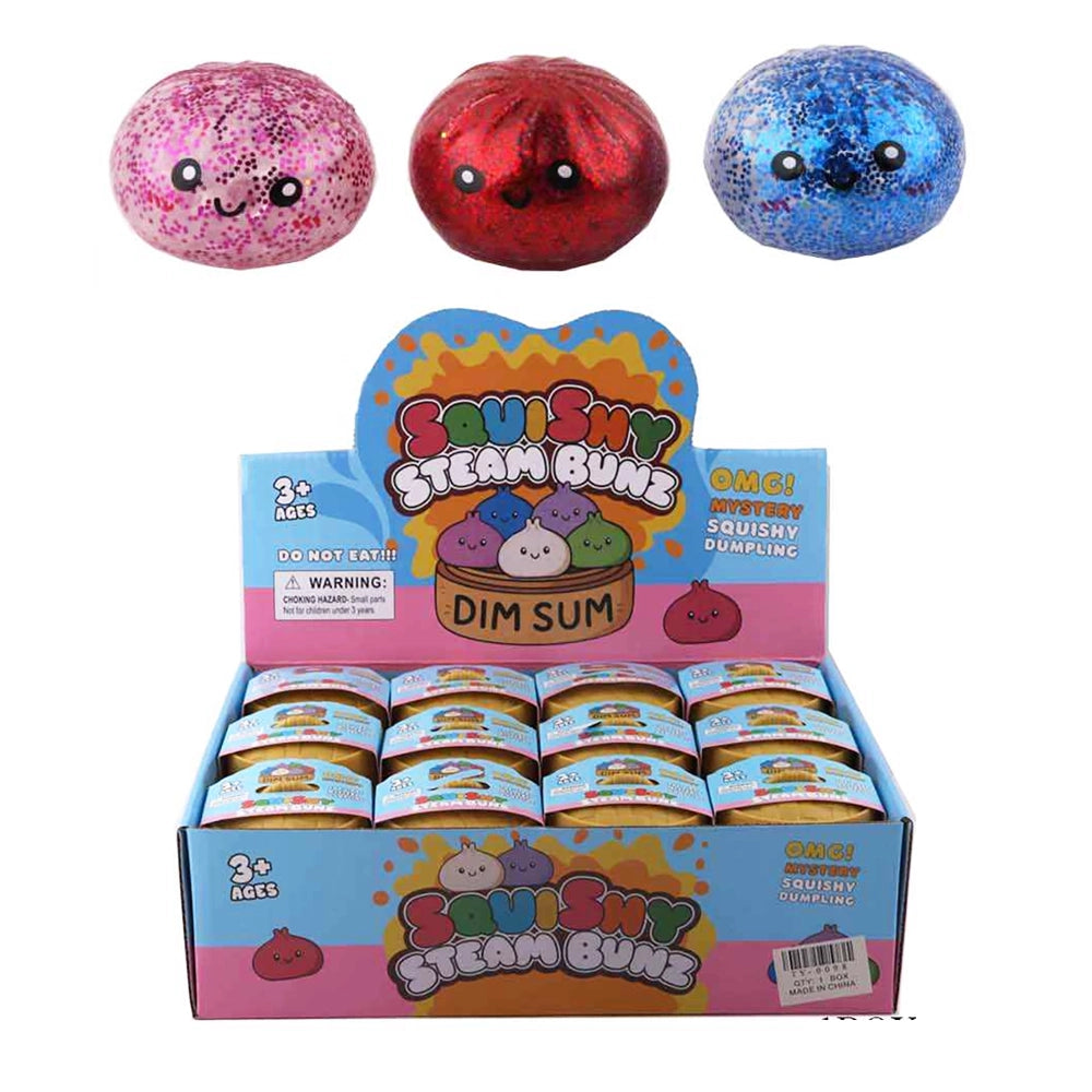 Sushi Yummy Mini Dumpling Squishy Toy – Glitter Mystery Squishy Fidget Toy, 24PCS (TY-0098)