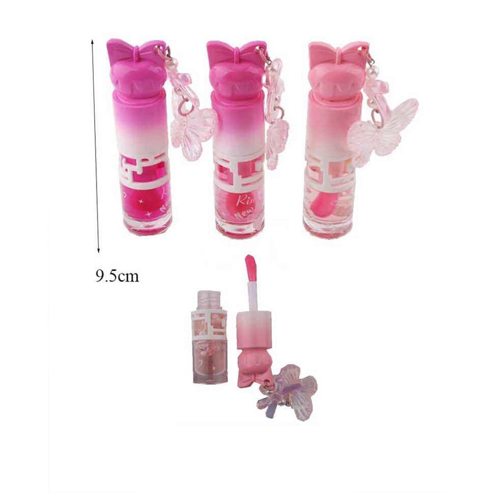 Rimocoo Pretty Girl Lip Oil with Butterfly Charm – Hydrating Lip Gloss Oil, 24PCS Display Box (DNV-3879)