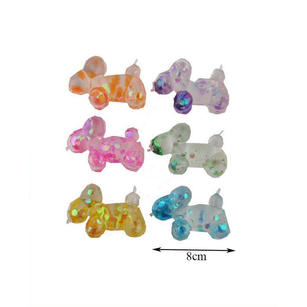 Squeeze Balloon Dog Squishy Toy – Glittery Colorful Puppy Fidget Squeeze Toy, 12PCS (TY-0064)