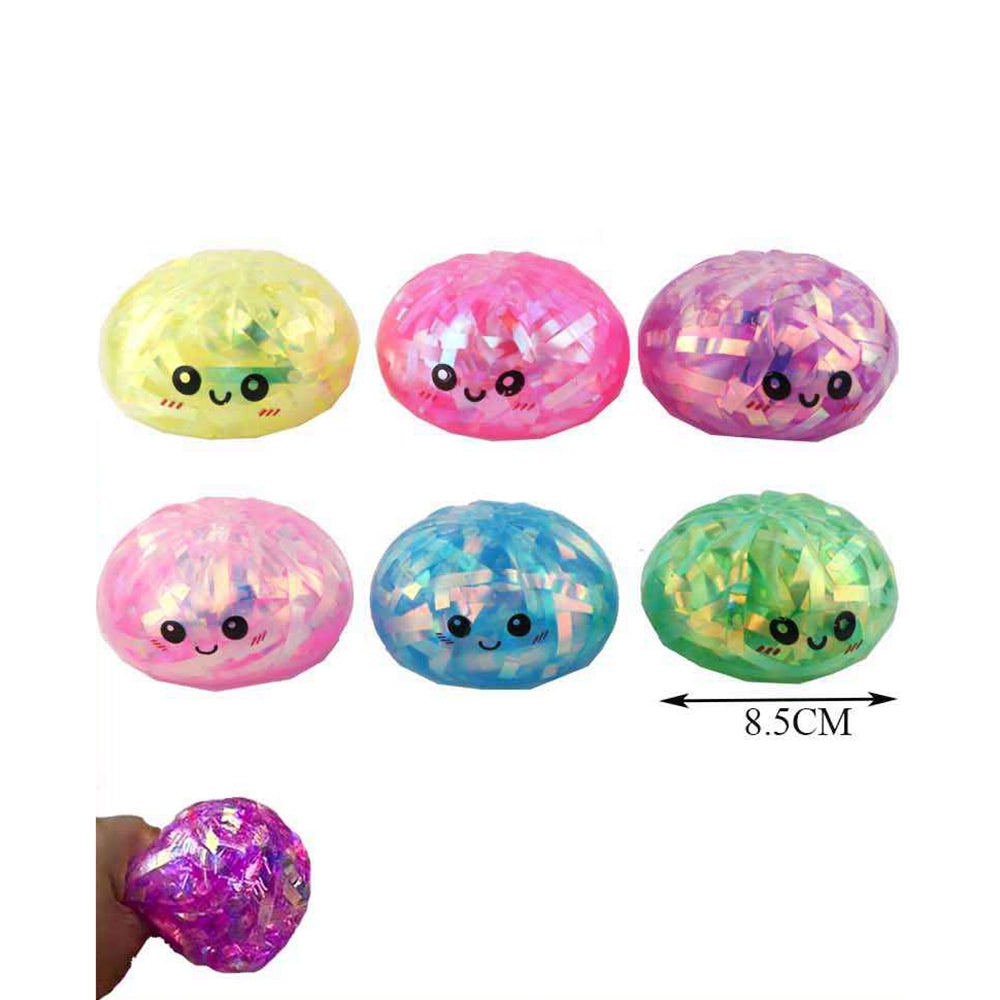 Rainbow Mystery Bun Squishy Toy – Glitter Dumpling Squeeze Fidget Toy, 12PCS (TY-0092)