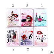 Kiss & Makeup Compact Cosmetic Mirror – Cute Lipstick Design Foldable Pocket Mirror, 12PCS/ (YNV-1886)