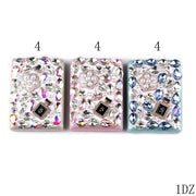 Rhinestone Compact Makeup Mirror – Sparkling Foldable Double-Sided Cosmetic Pocket Mirror, 12PCS (YNV-1957)