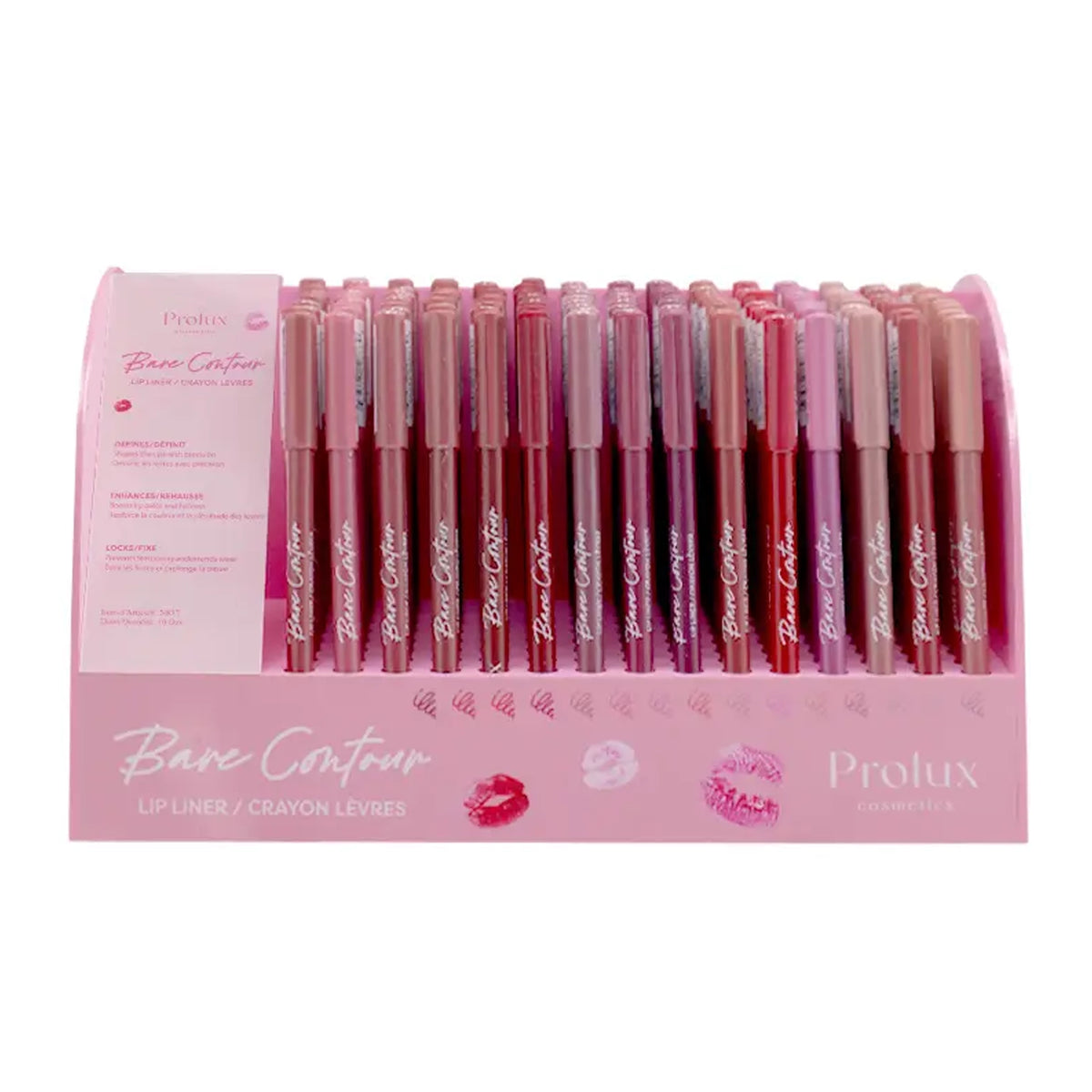 Prolux D837 Bare Contour Lip Liner Retail Display Set – 120 Pcs