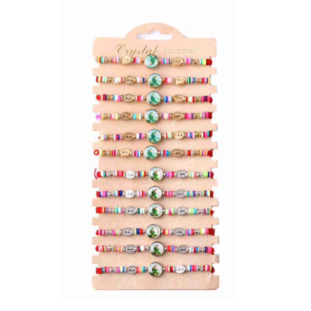 Vibrant Clay Bead Devotional Bracelet Set