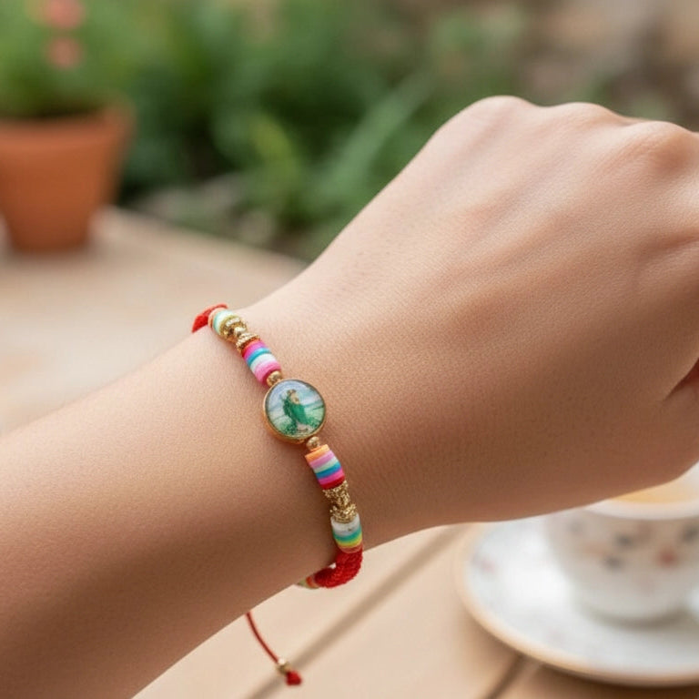 Vibrant Clay Bead Devotional Bracelet Set