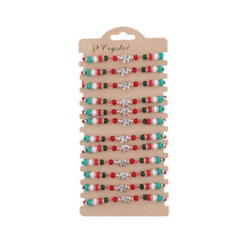 Red String Elephant Protection Bracelet Set