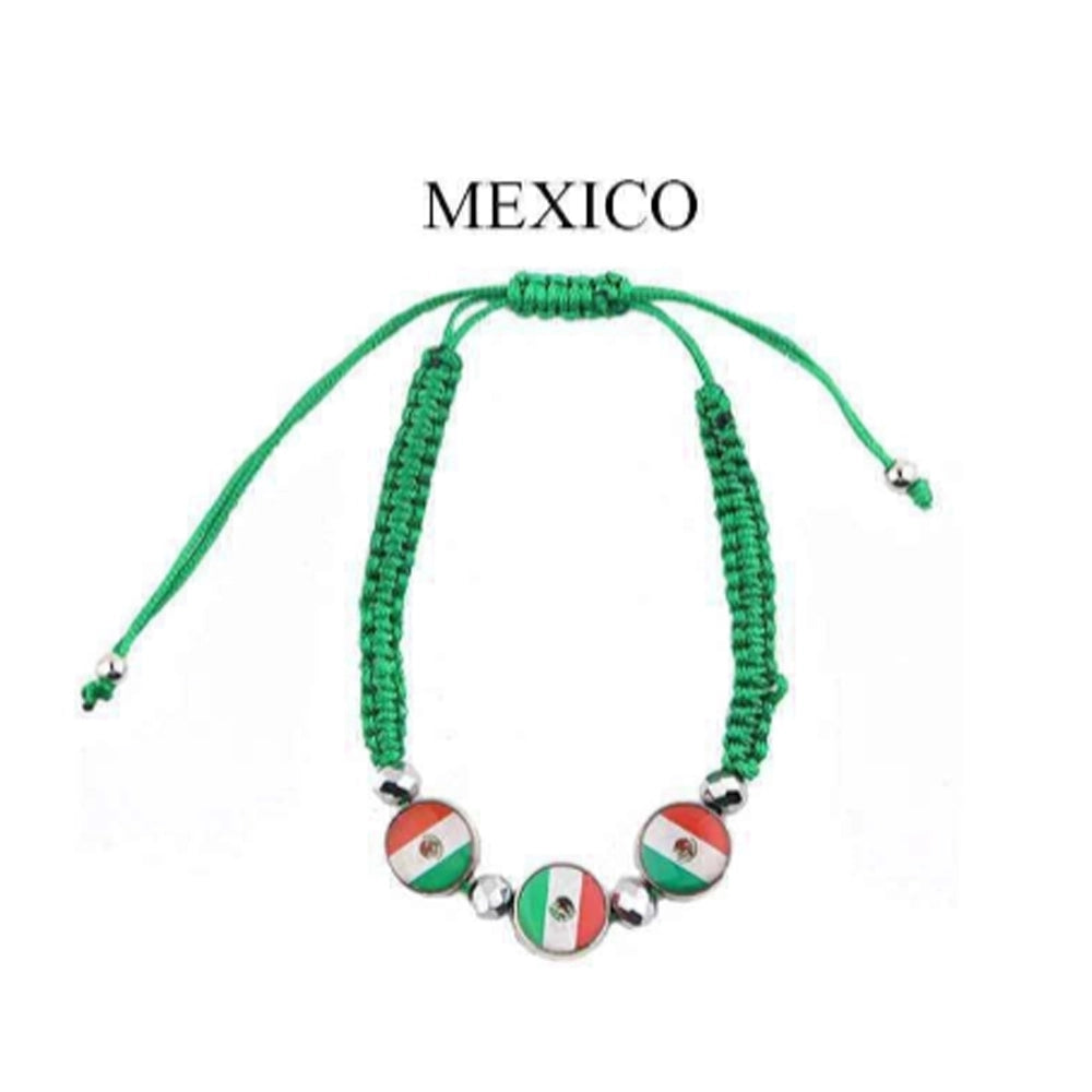 Mexico Flag Adjustable String Bracelet Set - Viva Mexico!