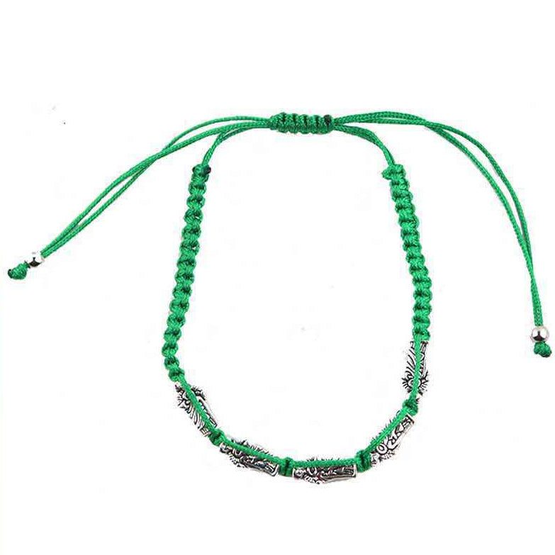 Green Macrame Devotional Bracelet Set (12-Pack) - Adjustable