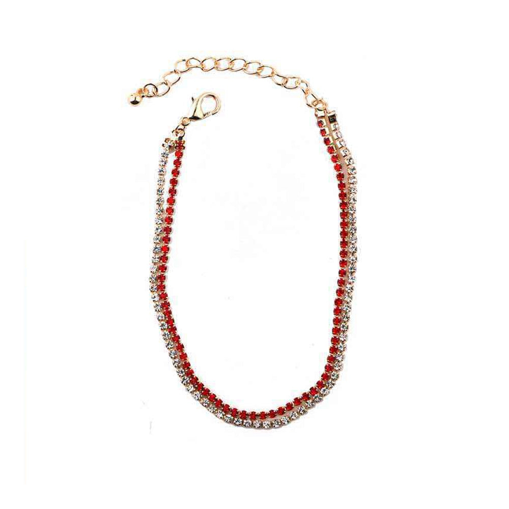 Sparkling Double Layer Crystal Rhinestone Anklet (DBE-2603)