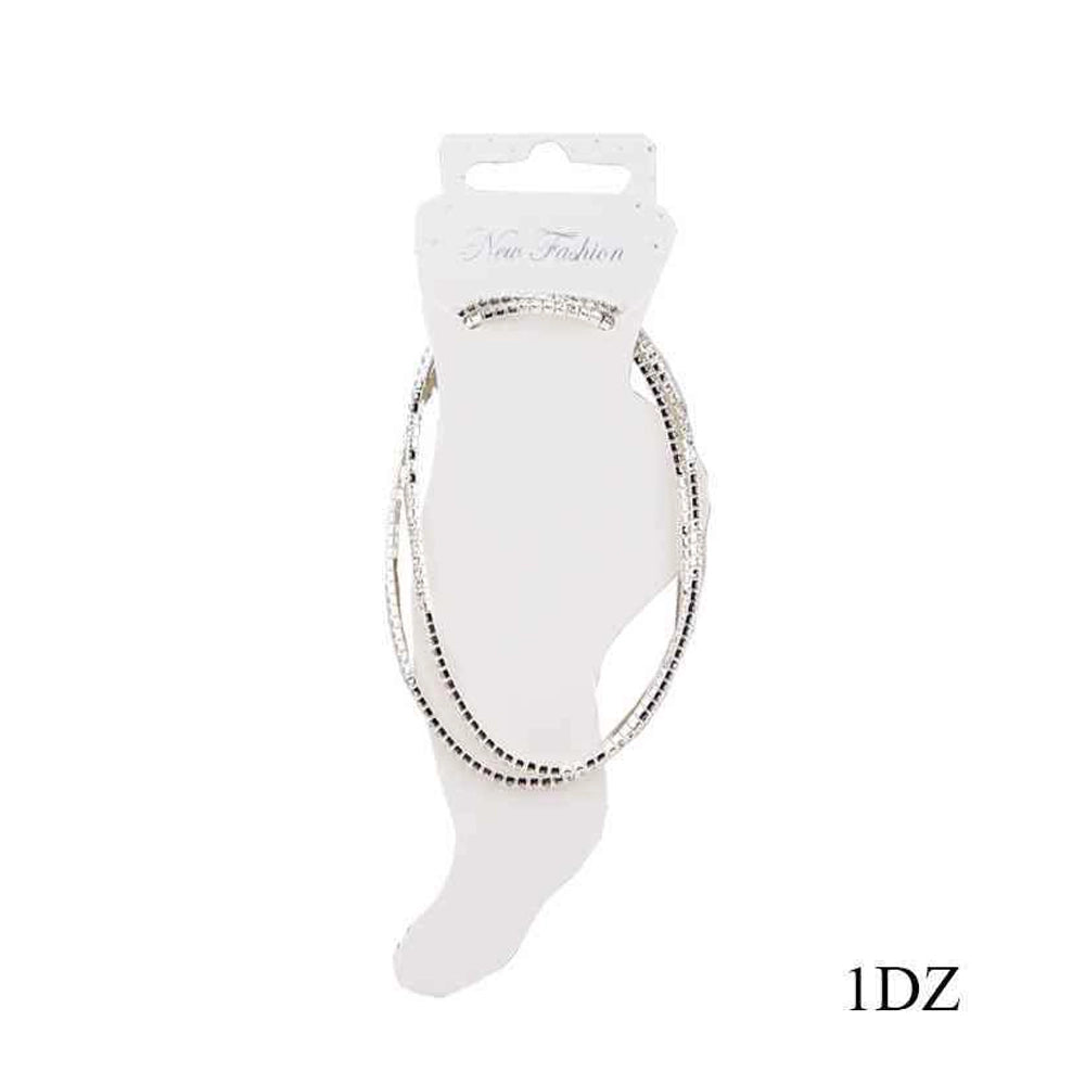 Sparkling Rhinestone Hoop Anklet Set – Elegant Crystal Foot Chain Jewelry (DBE-2640S)