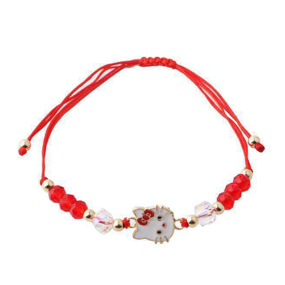 Cute Cat Charm Beaded Bracelets – Adjustable Red String Friendship Jewelry (DBE-2688)