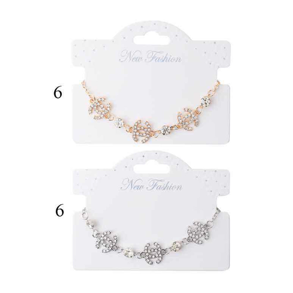 Sparkling Interlocking Double-C Bracelet Set