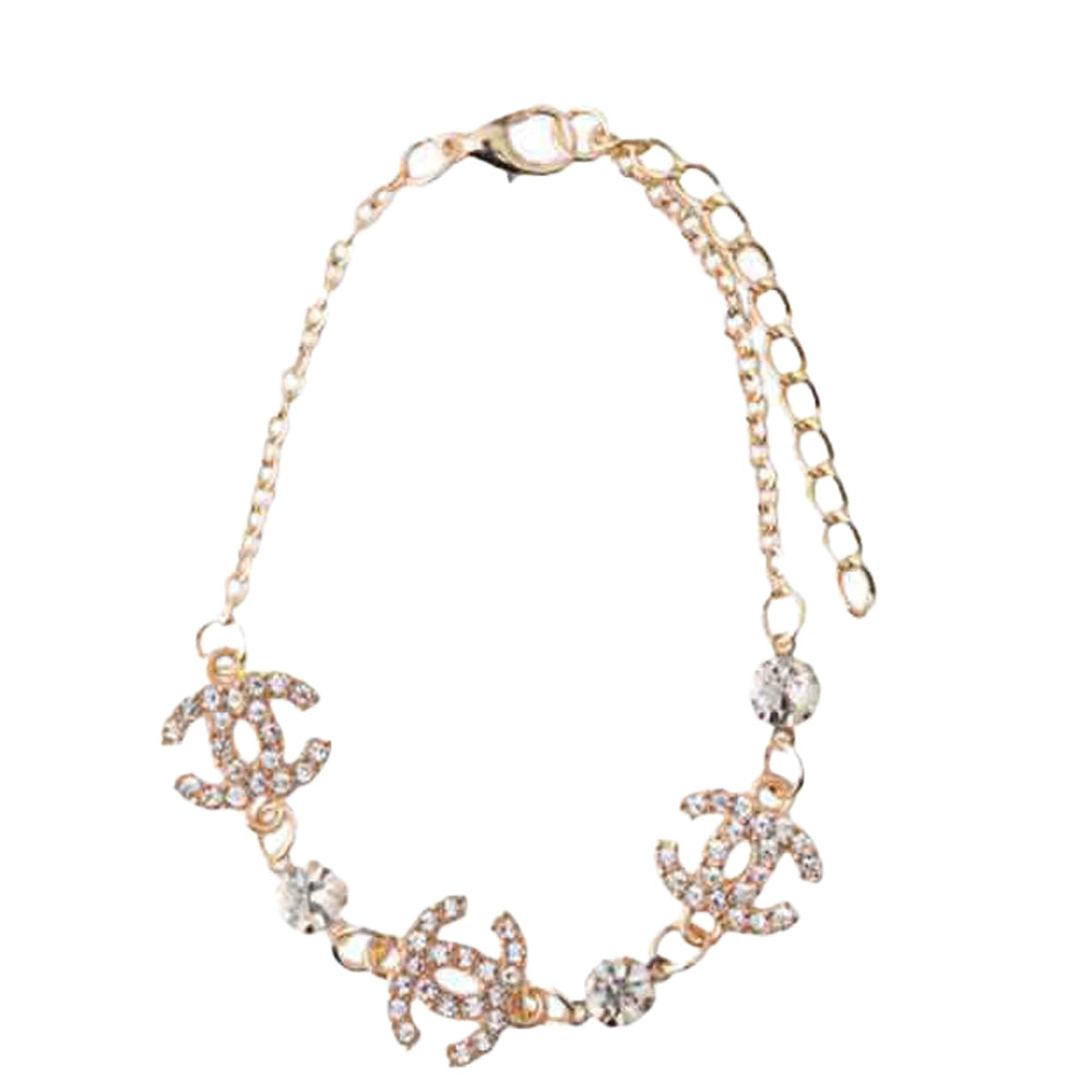 Sparkling Interlocking Double-C Bracelet Set