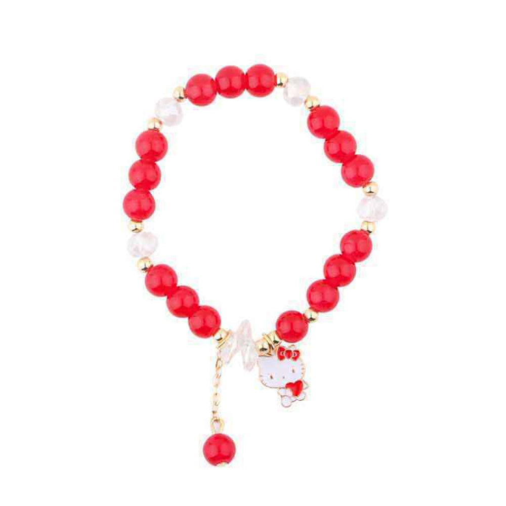 Kawaii Kitten Beaded Charm Bracelet - Vibrant Aesthetic Jewelry (DBE-2764)