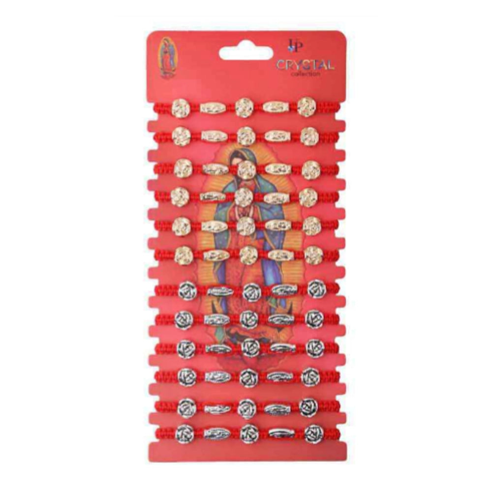 Red String Protection Bracelet with Assorted Religious Charms