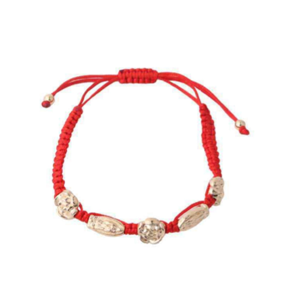 Red String Protection Bracelet with Assorted Religious Charms