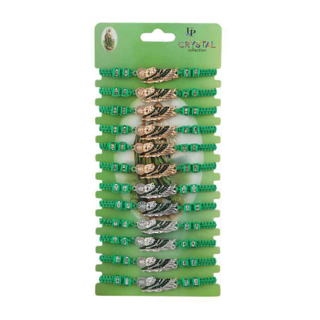 Lucky Green Bracelet with San Judas Saint Jude pendant