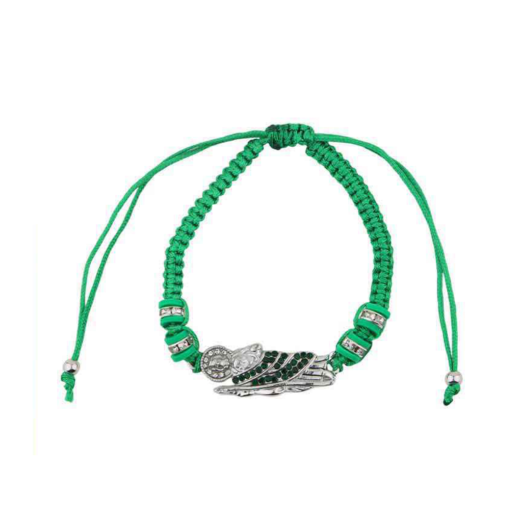 Lucky Green Bracelet with San Judas Saint Jude pendant