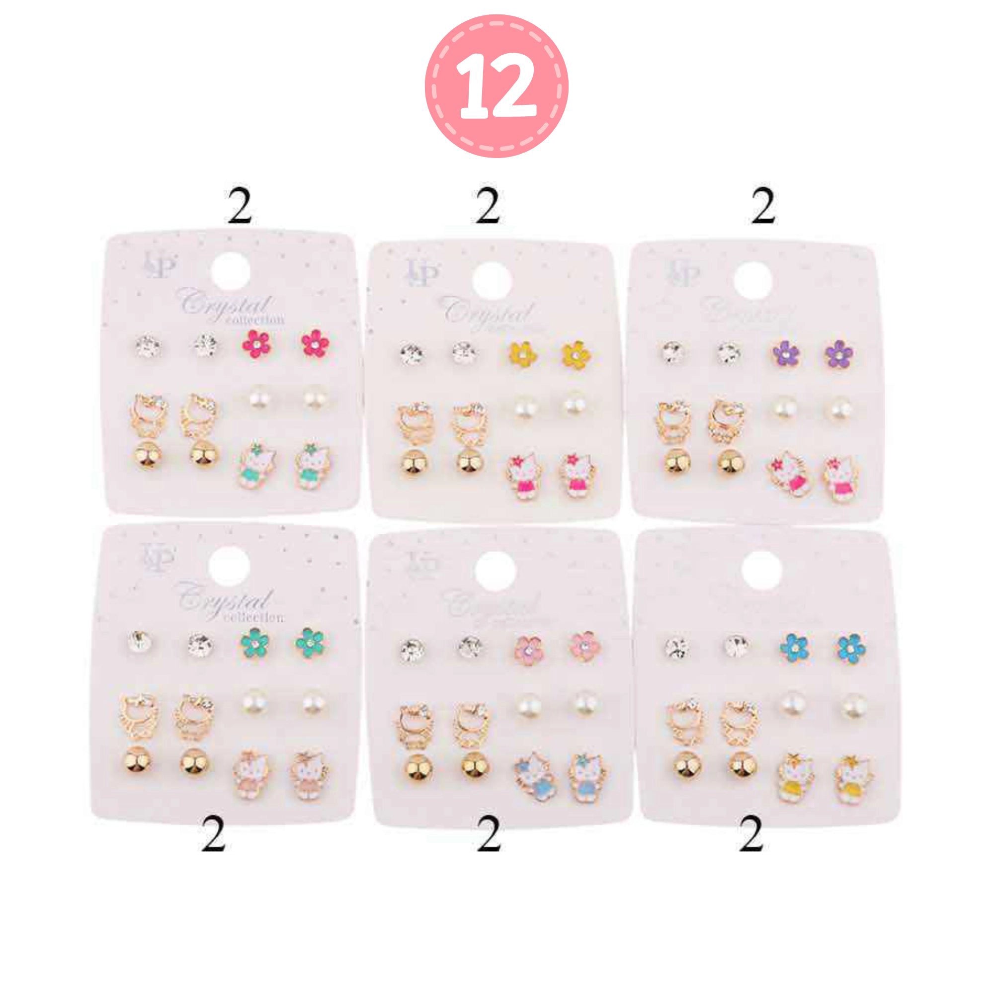 🌸 Sparkle & Whimsy: 5-Pair Assorted Stud Earring Set