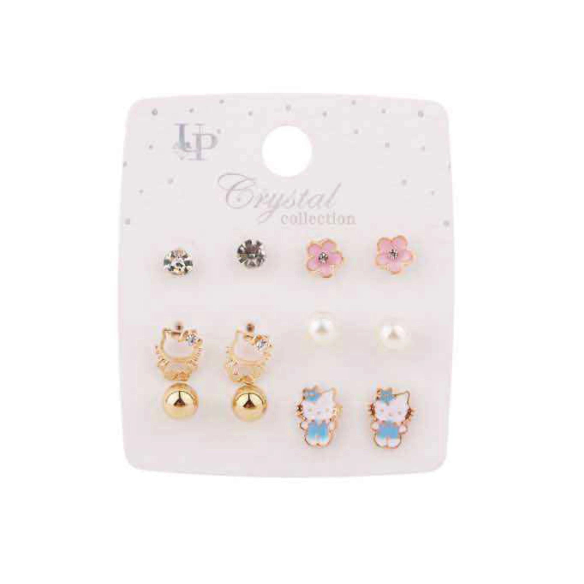 🌸 Sparkle & Whimsy: 5-Pair Assorted Stud Earring Set