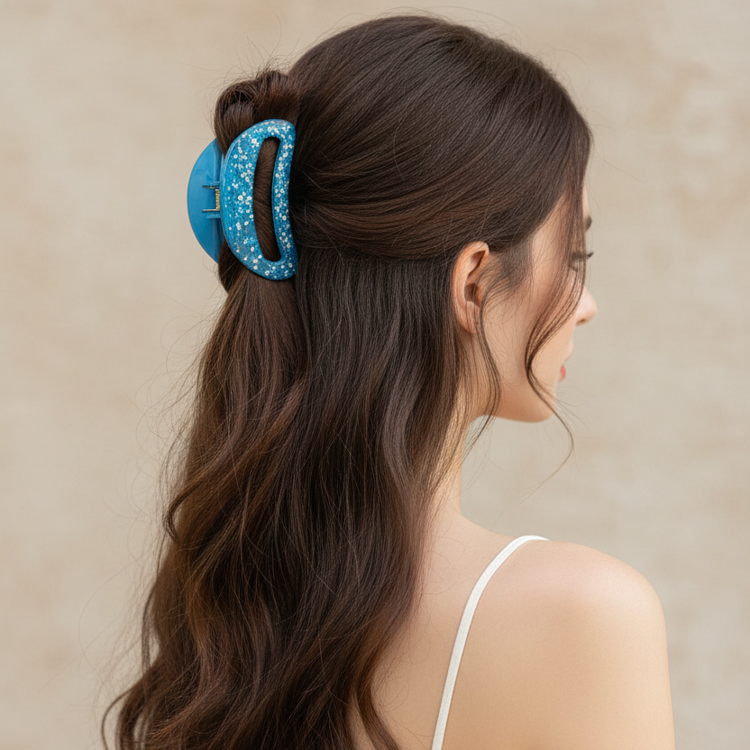 Large Glitter Hair Claw Clips for Thick Hair – Elegant Crystal Collection – 10.5cm Set of 12 (DHC-1214)