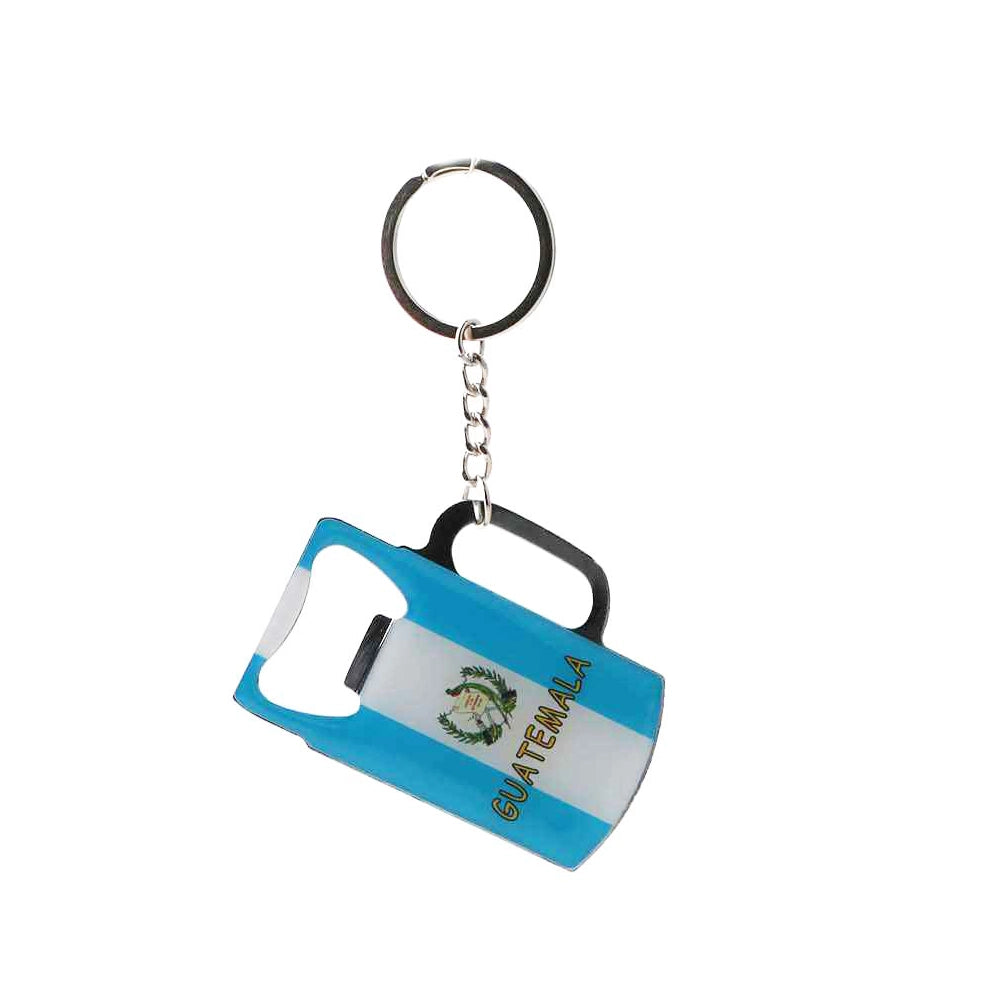 Guatemala Flag Mug-Shaped Keychain Bottle Opener