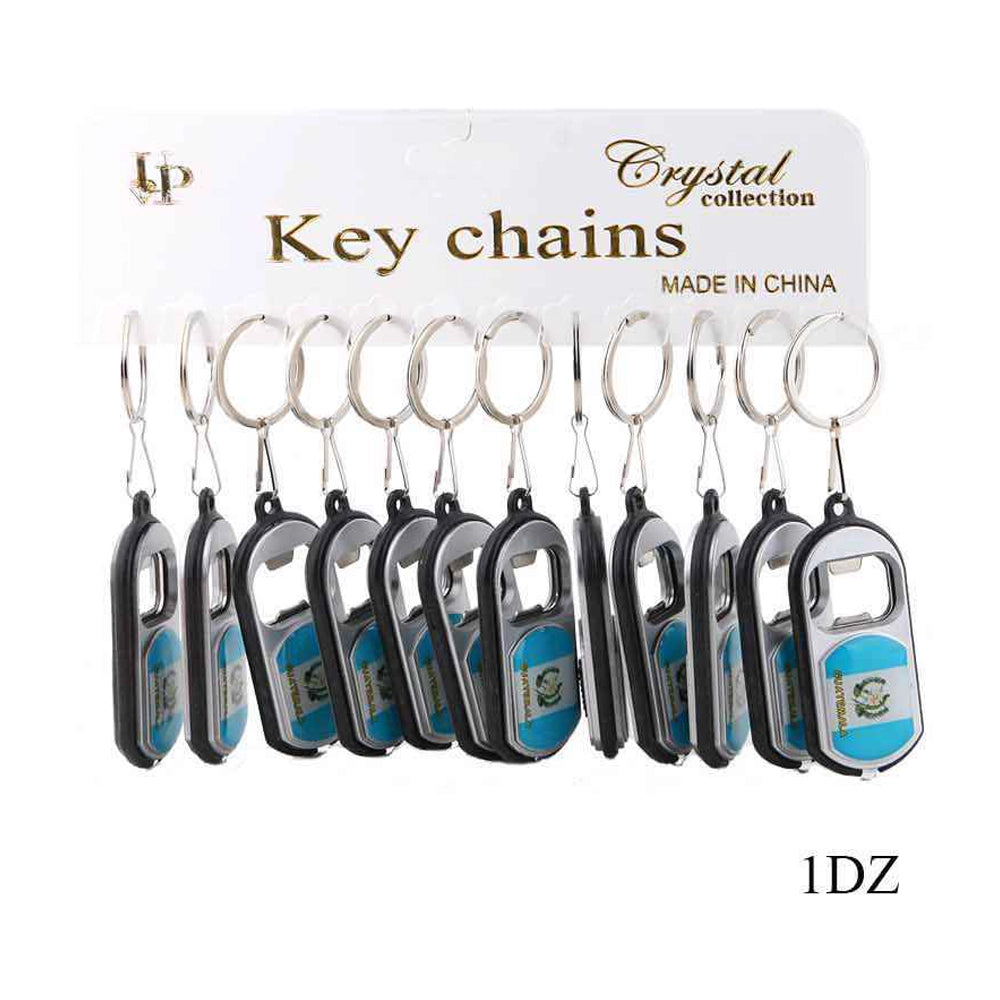Guatemala Flag Light-Up Keychain Bottle Opener