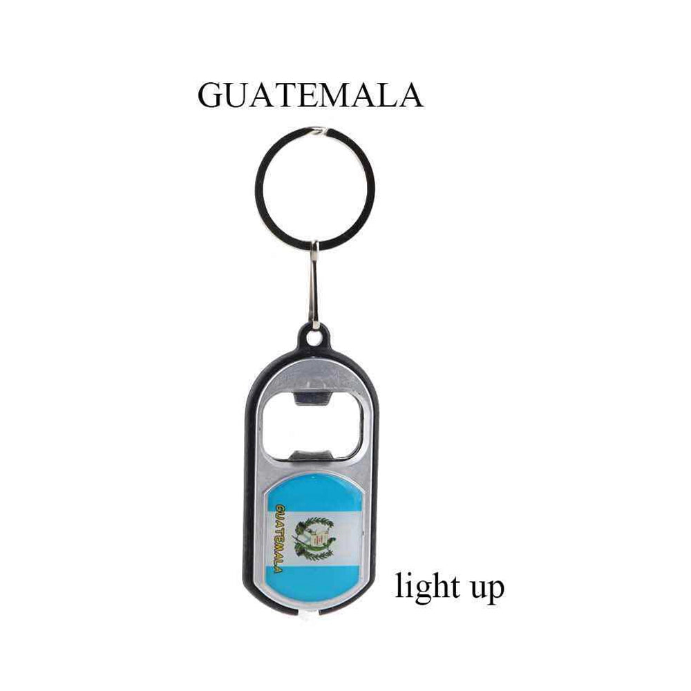 Guatemala Flag Light-Up Keychain Bottle Opener